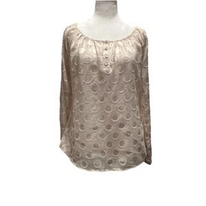 The Limited NWT Women's Polka Dot Tunic Top Shimmer Sheer Ballet Core Pink XS
